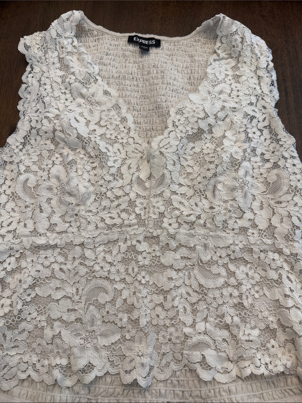 Express Cream Lace V-Neck Camisole